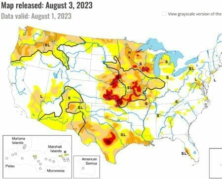 Last week's drought map.